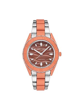 Oceaniczne plastikowe zegarki Anne Klein Considered Solar Recycled Bracelet Koralowe Srebrne | PLZPD68350